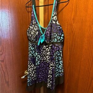 - Modlily Aqua and purples tankini 16 W EUC